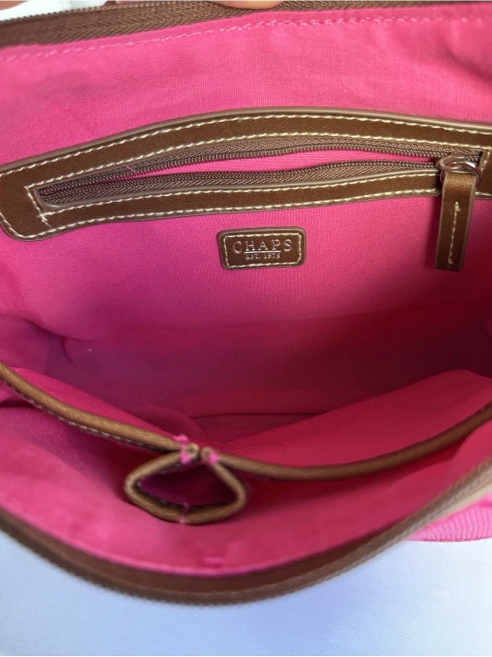 VTG CHAPS Ralph Lauren Equestrian Buckle Pink 11.5x6.25x2.5 Barbie Clueless 90’s - Picture 3 of 7